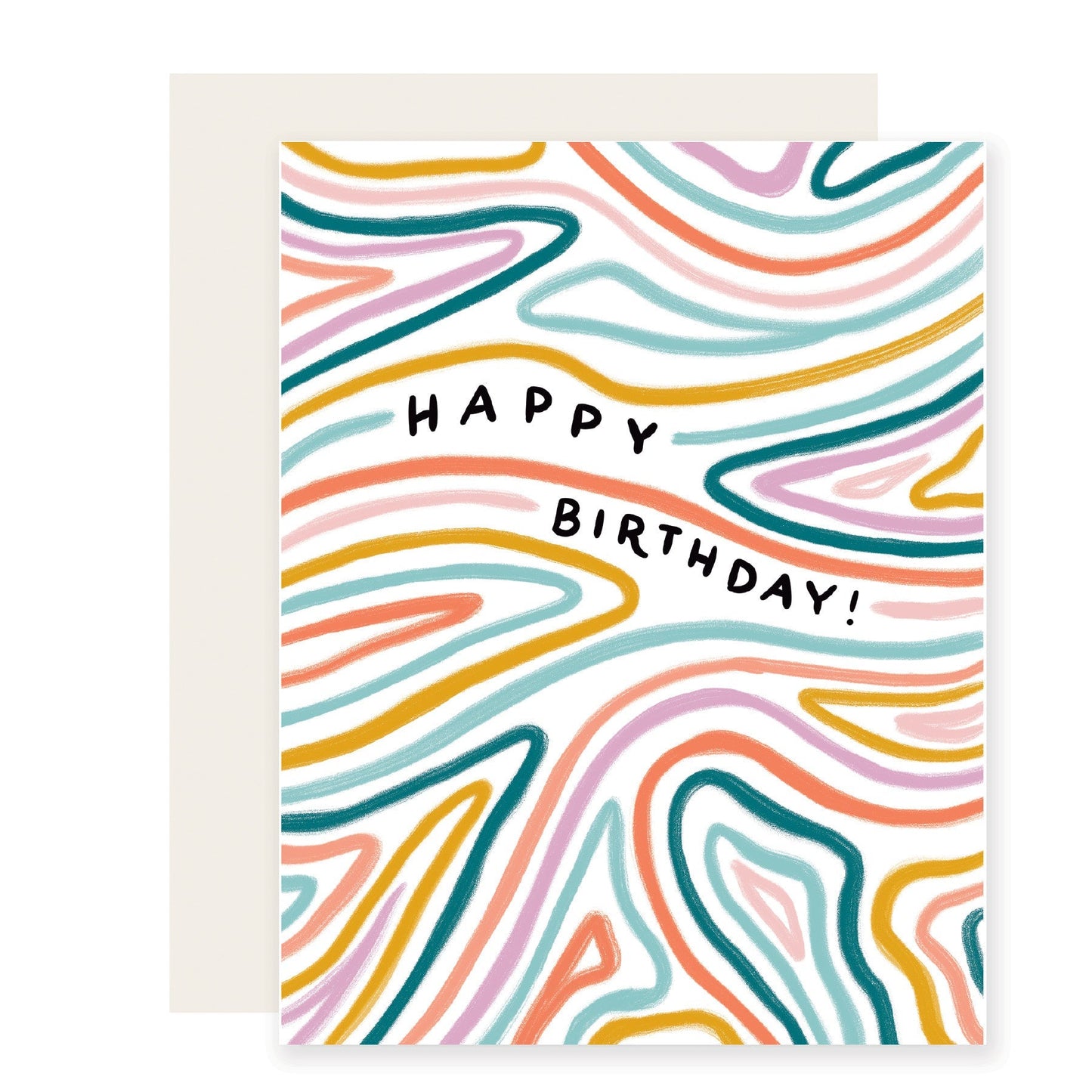 Contour Birthday | Colorful Birthday Card (Case Pack of 6)