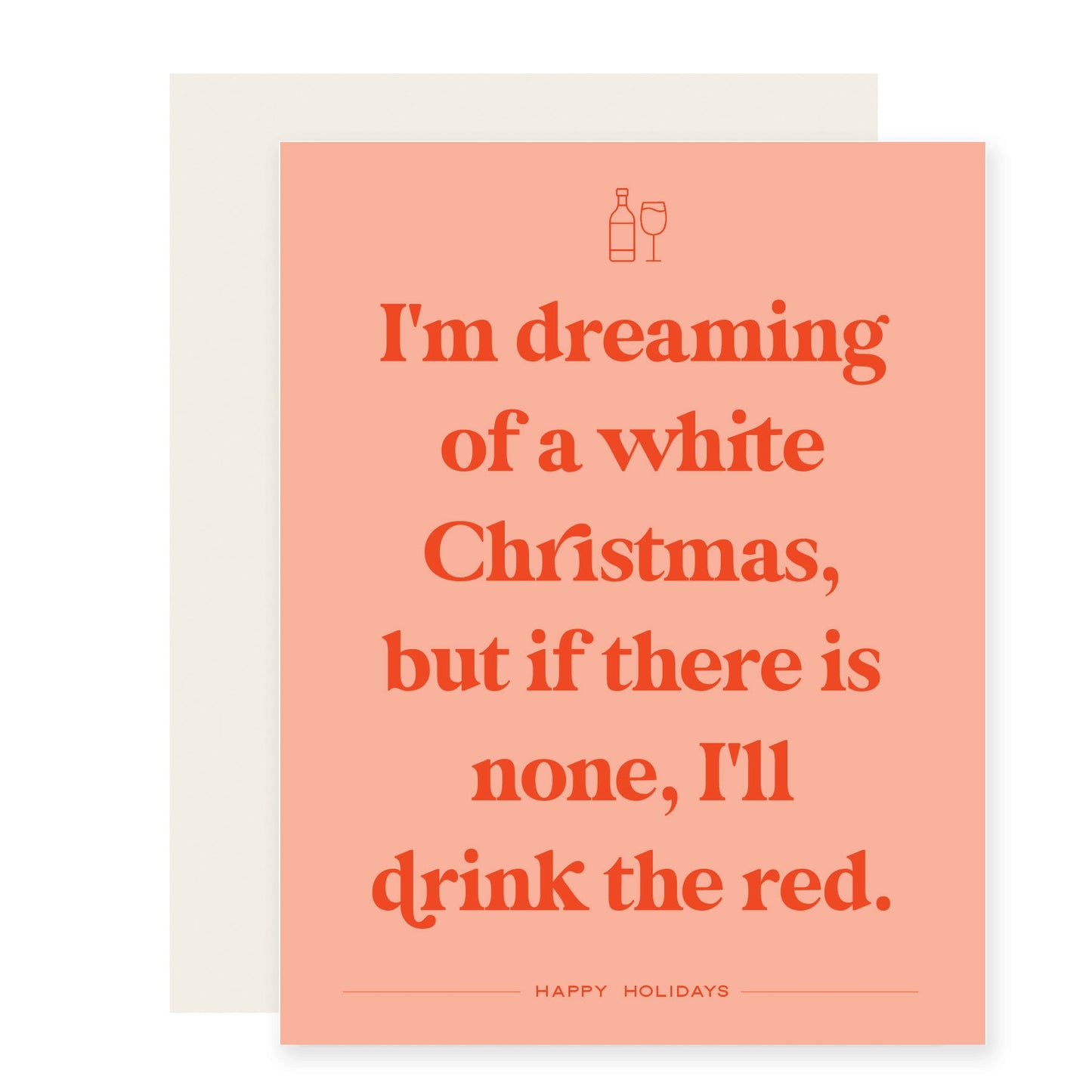 Drink the Red | Funny Holiday Wine Card (Case Pack of 6)