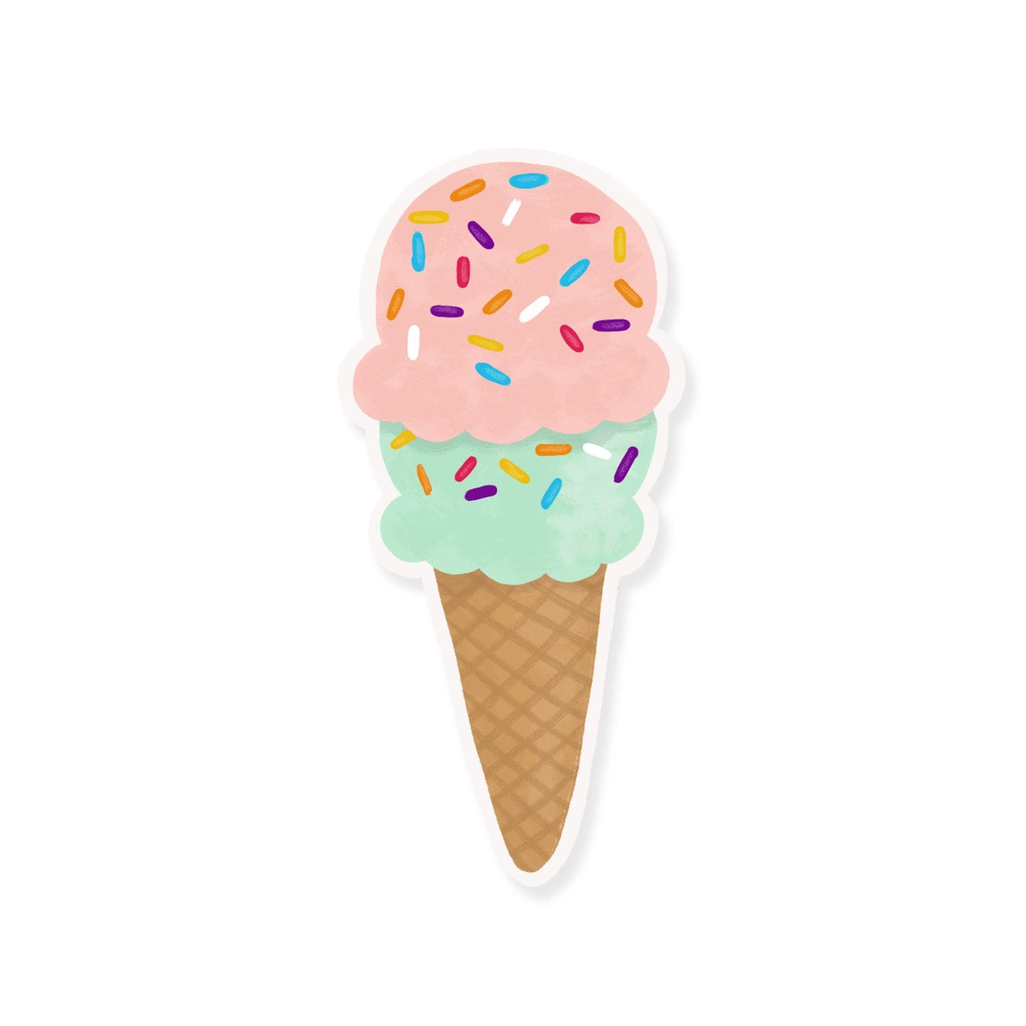 Ice Cream Cone Sticker (Case Pack of 6)