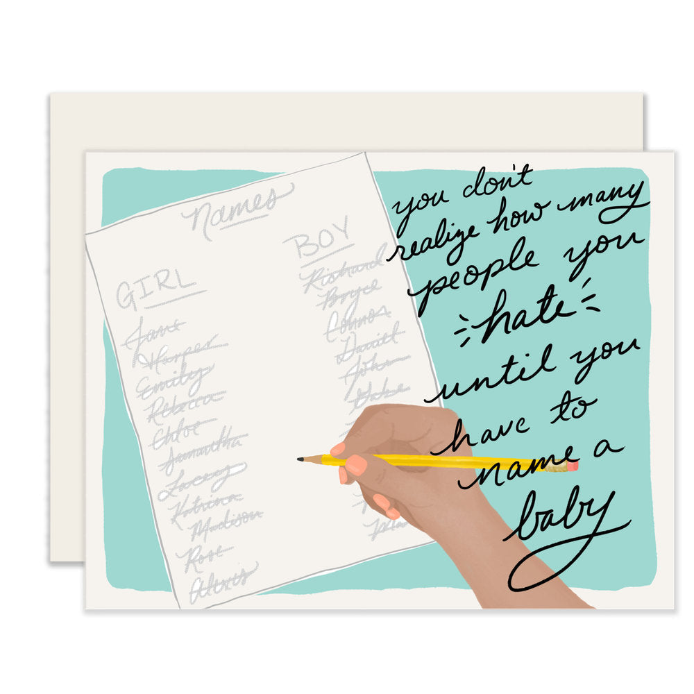 Baby Name List | Funny Baby Shower Card | New Baby Card (Case Pack of 6)
