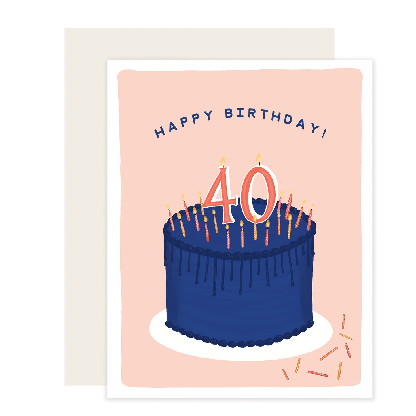 40 Cake | Happy 40Th Birthday Card | Over The Hill Birthday (Case Pack of 6)