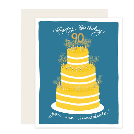 90 Cake | Happy 90Th Birthday Card (Case Pack of 6)