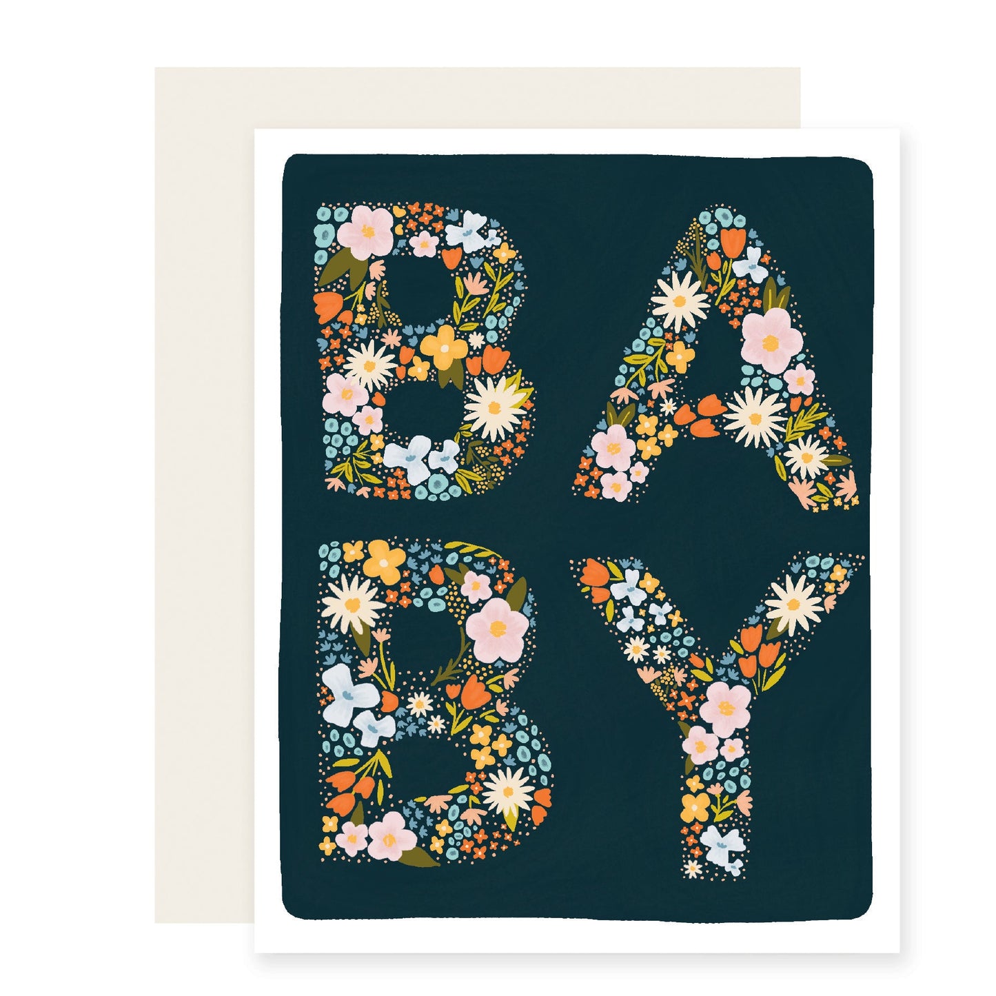 Floral Baby Letters | Floral Baby Shower Card (Case Pack of 6)