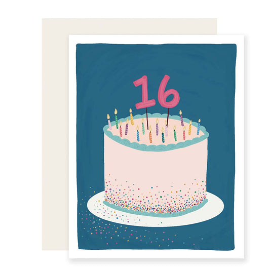 16 Cake |16Th Birthday Card | Sweet 16 Birthday Card (Case Pack of 6)