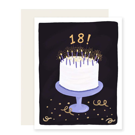 18 Cake | 18th Birthday Card | Happy 18th Birthday Card (Case Pack of 6)
