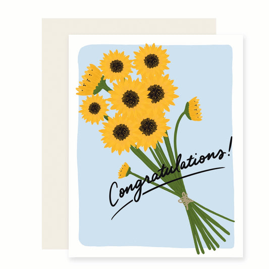 Congratulations Sunflowers | Cute Congratulations Card (Case Pack of 6)