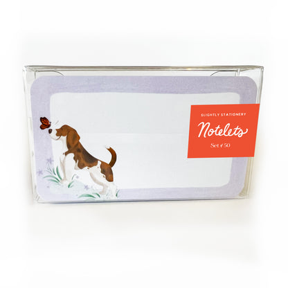 Beagle Butterfly Notelet | Tiny Notecard Pack of 50 (Case of 4)