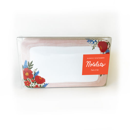 Floral Corner Notelet | Tiny Notecard Pack of 50 (Case of 4)