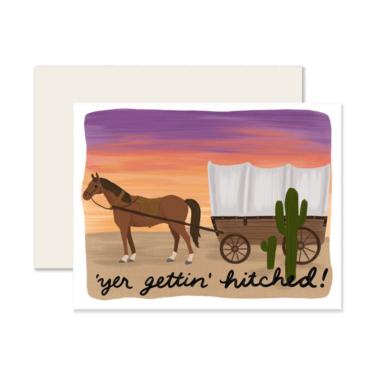 Gettin' Hitched Card | Funny Wedding Engagement Card (Case Pack of 6)