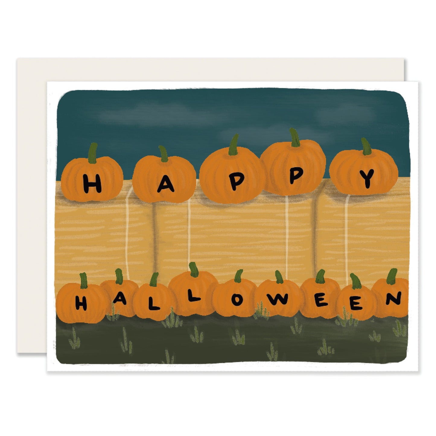 Halloween Hay Bales | Halloween Card (Case Pack of 6)
