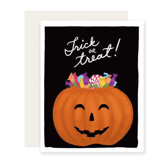 Trick Or Treat Pumpkin Card | Halloween Card (Case Pack of 6)