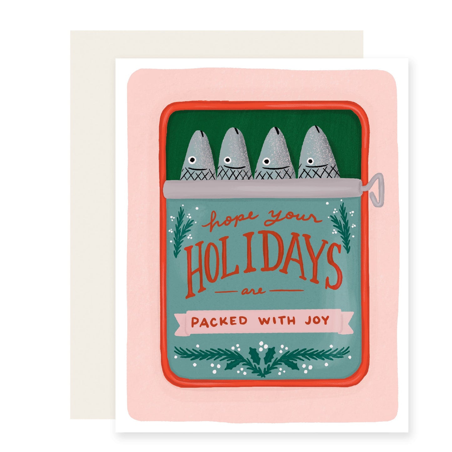 Tinned Fish Packed With Joy Holiday | Christmas Card (Case Pack of 6)
