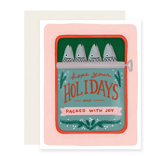 Tinned Fish Packed With Joy Holiday | Christmas Card (Case Pack of 6)