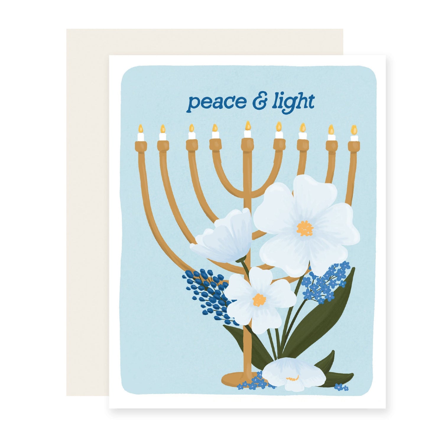 Peace Hanukkah Floral | Holiday Card (Case Pack of 6)