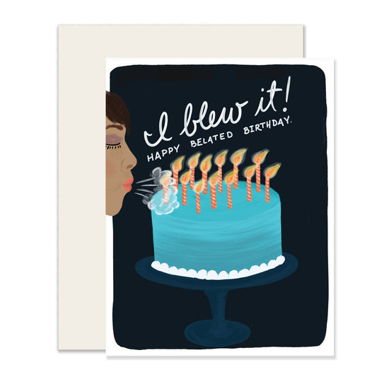 Blew It Belated Birthday | Happy Belated Birthday Card (Case Pack of 6)