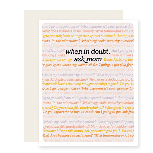 When in Doubt Ask Mom Card | Mother's Day Card (Case Pack of 6)