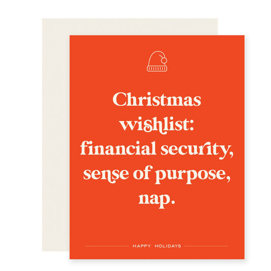 Wishlist Nap | Funny Holiday Christmas Card (Case Pack of 6)