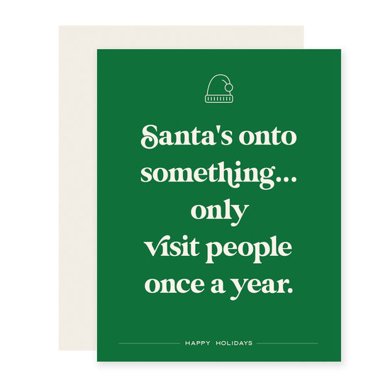 Visit Once a Year | Funny Holiday Christmas Card (Case Pack of 6)