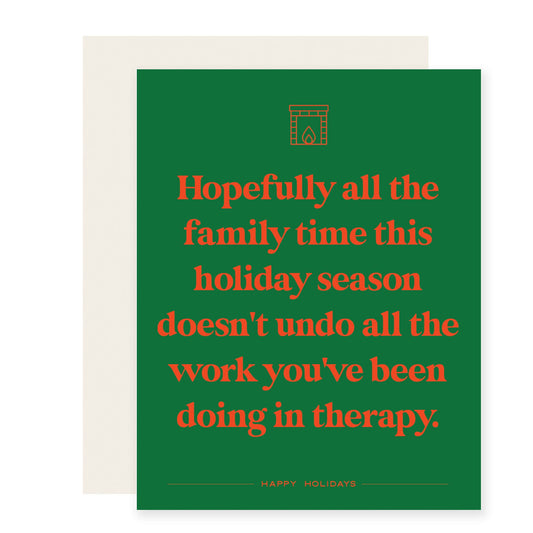 Family Holiday Therapy | Funny Holiday Card (Case Pack of 6)
