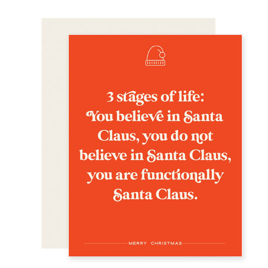 3 Stages Santa | Funny Holiday Card (Case Pack of 6)