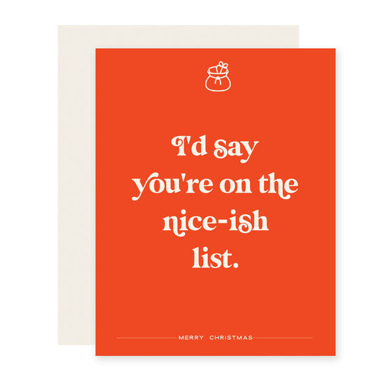 Nice-ish List | Funny Holiday Card (Case Pack of 6)