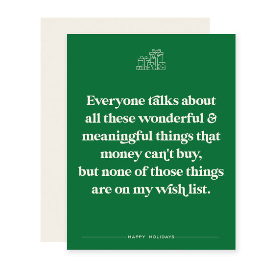 Money Can't Buy | Funny Holiday Card (Case Pack of 6)