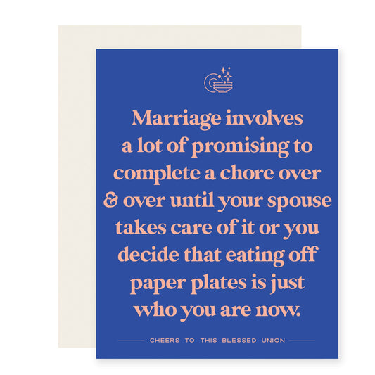 Promising Chores | Funny Wedding Card (Case Pack of 6)