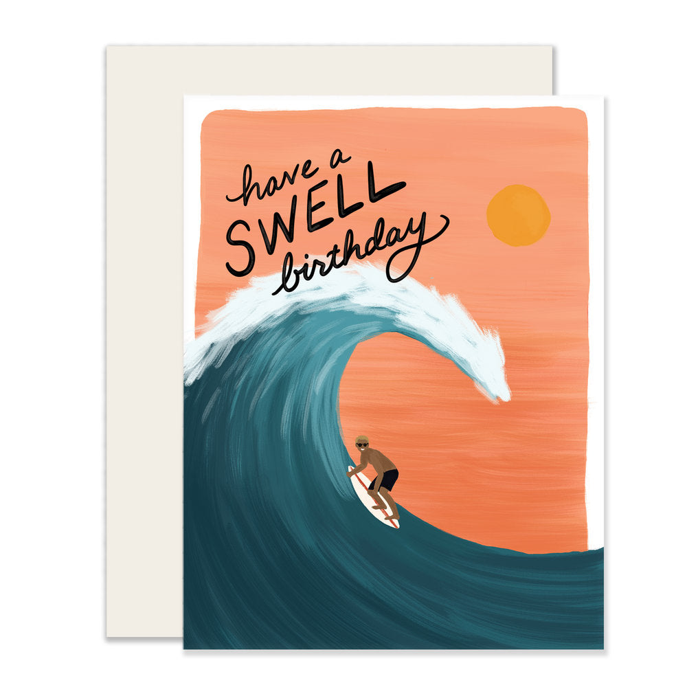 Swell Birthday Card | Surfing Birthday Card (Case Pack of 6)