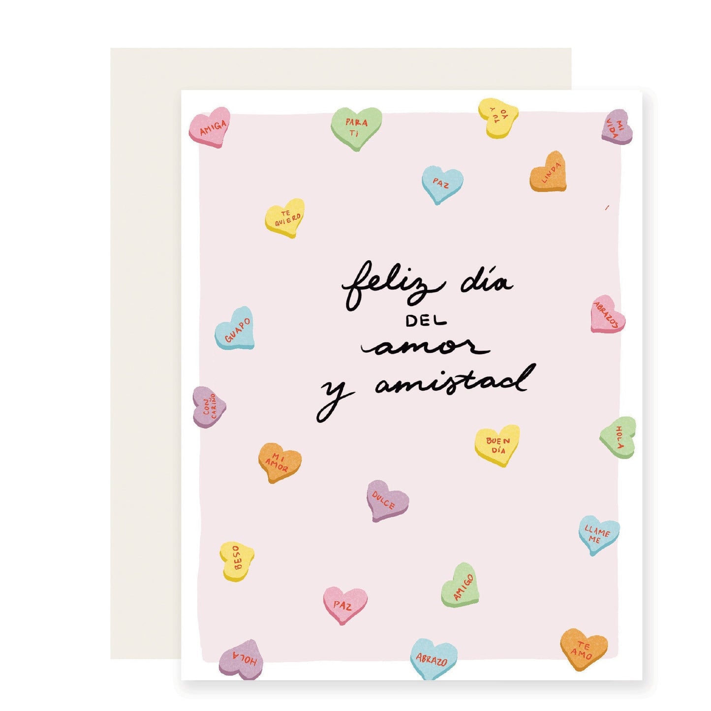Amor Y Amistad Hearts - Spanish Card | Love & Friendship (Case Pack of 6)