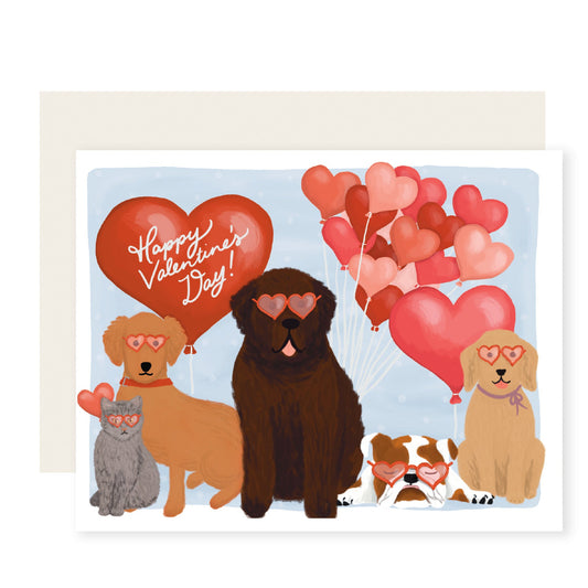 Valentine Lineup | Valentine's Day Animal Card (Case Pack of 6)