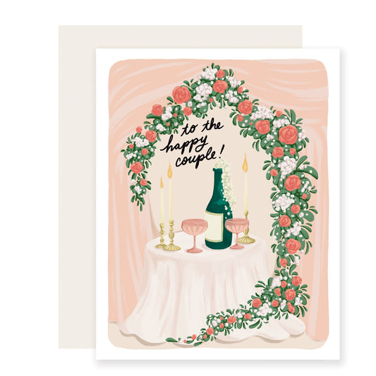 Happy Couple Champagne | Cheers To The Newlyweds Card (Case Pack of 6)