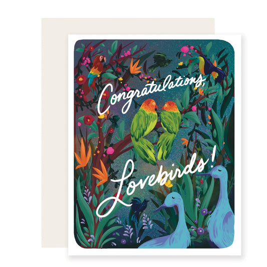 Lovebirds | Congrats Happy Wedding Engagement Card (Case Pack of 6)