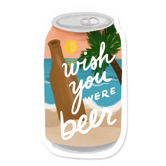 Wish You Were Beer Sticker (Case Pack of 6)
