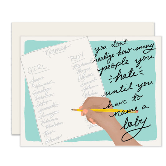 Baby Name List | Funny Baby Shower Card | New Baby Card (Case Pack of 6)