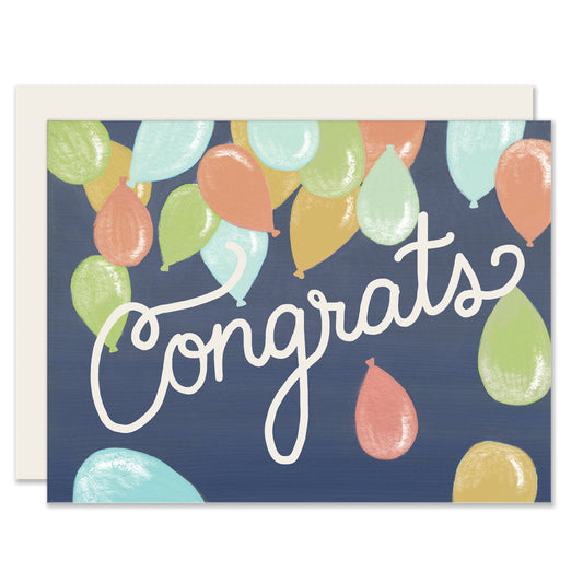 Falling Balloons | Congratulations Card | Congrats Card (Case Pack of 6)