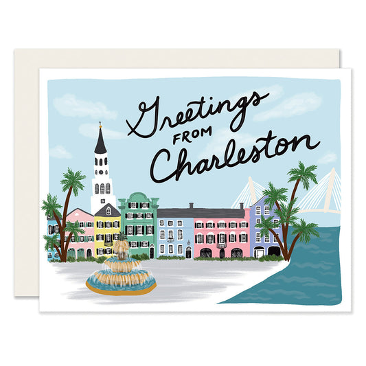 Greetings From Charleston Card (Case Pack of 4)