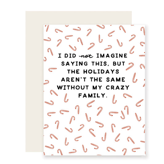 Crazy Family | Funny Holiday Card | Funny Christmas Card (Case Pack of 6)