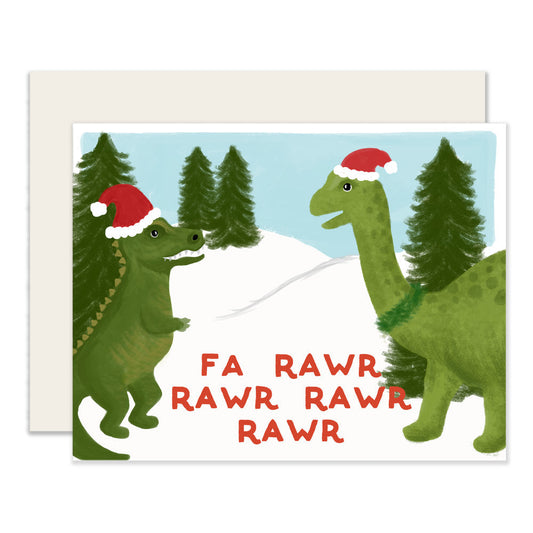 Fa Rawr Rawr Card | Cute Christmas Card (Case Pack of 6)