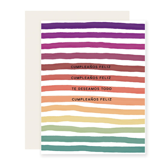 Cumpleaños Stripes - Spanish Card (Case Pack of 6)