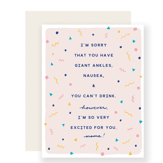 Giant Ankles | Funny Pregnancy Expecting Congrats Card (Case Pack of 6)