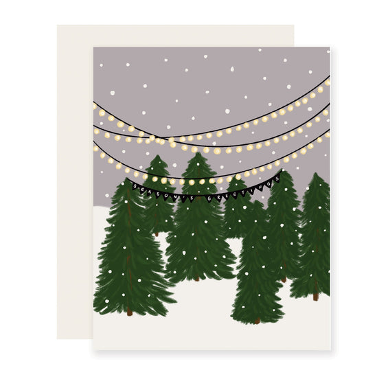 Season's Greetings Trees | Snowy Tree Holiday Card (Case Pack of 6)